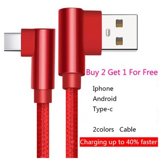 Dây cáp sạc nhanh usb 90 độ cho iphone/android/android