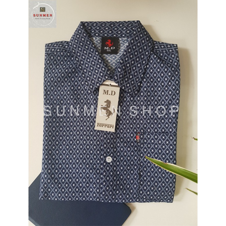 [HCM]Áo Sơ Mi Nam Trung Niên Tay Ngắn Họa Tiết Bông Đẹp SUNMEN ASMTN01 Size Từ 50-85kg