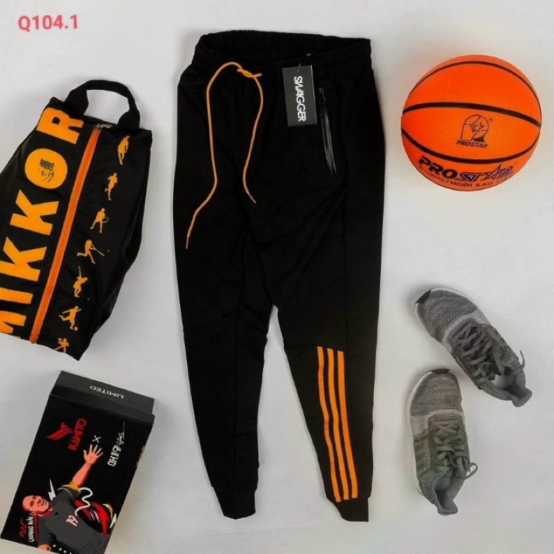 Quần jogger nam nữ trơn phối sọc chất vải nỉ co giãn (kèm ẢNH THẬT+VIDEO)