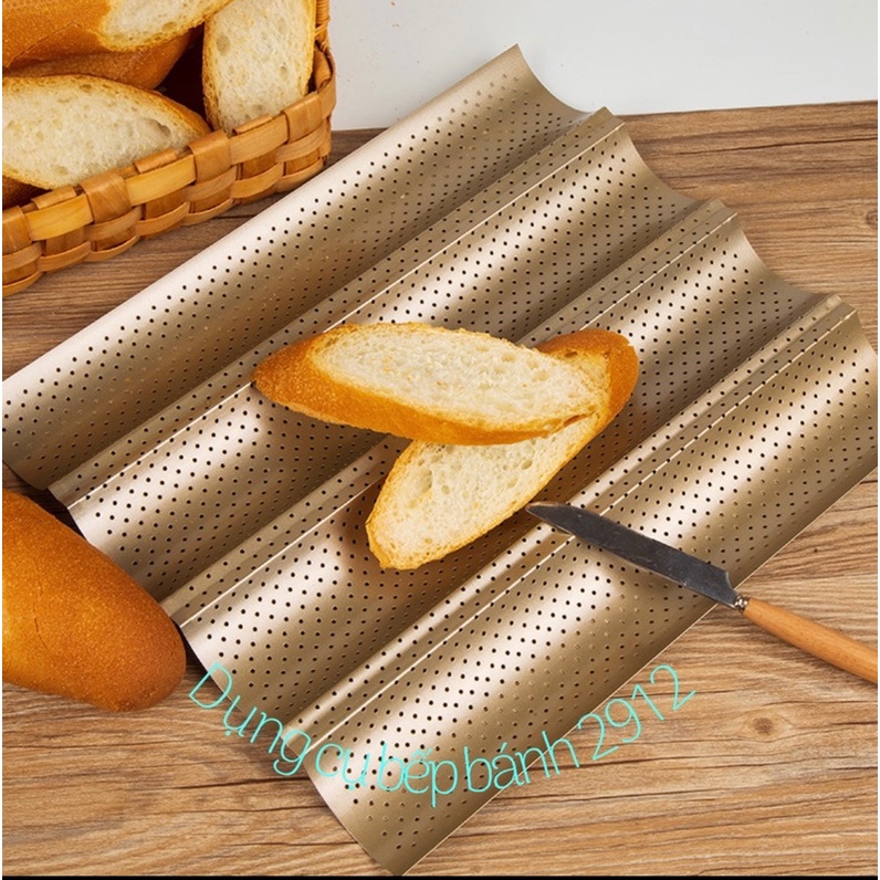 khay sóng nướng bánh mỳ chống dính màu vàng kt 38*33cm