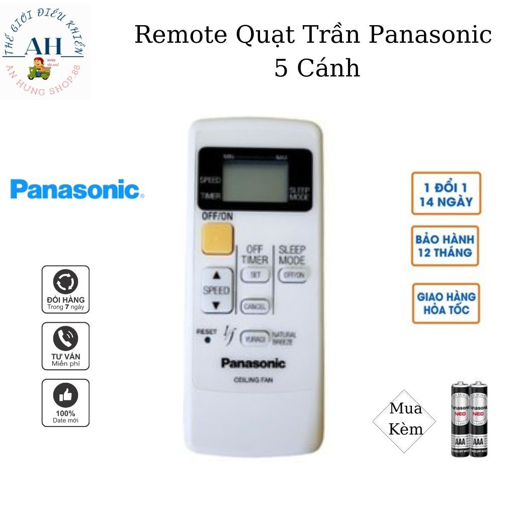 Điều Khiển Remote Quạt Trần Panasonic 5 Cánh-Bảo Hành Đổi Mới