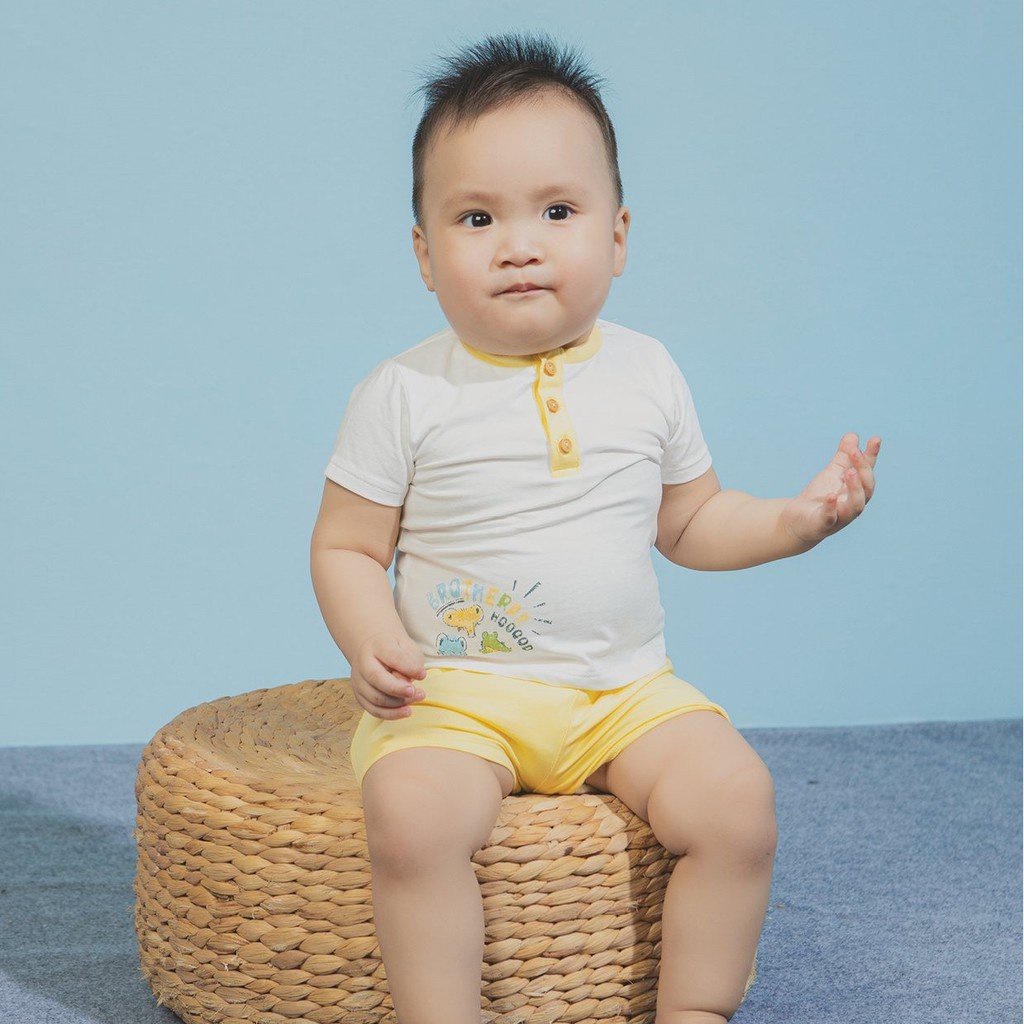 XẢ kho bộ cộc tay CHAANG chất  hữu cơ mềm mịn thấm hút mồ hôi cho bé 6-24m