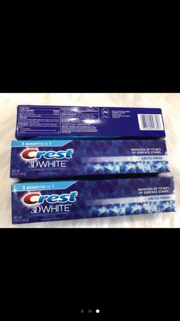 Kem Đánh Răng Crest 3D White Fluoride Anticavity Toothpaste (181g)