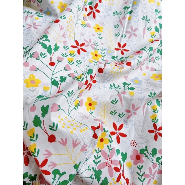 vải thô cotton mềm mát cà rốt trắng