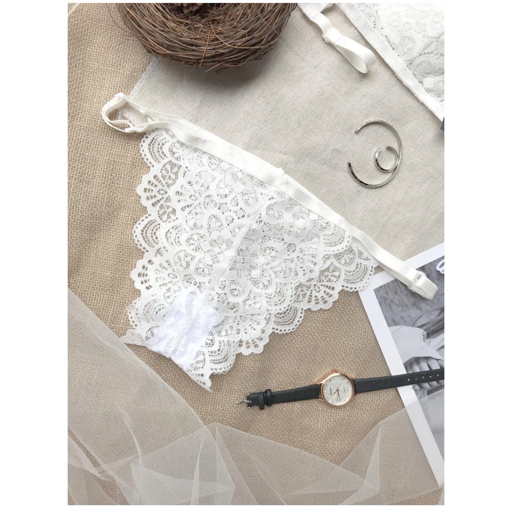 Bộ đồ lót ren Bralette màu trắng có mút mỏng hàng thiết kế không đụng hàng BRAHY 142