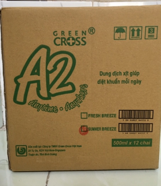 Nước xịt diệt khuẩn Green Cross A2