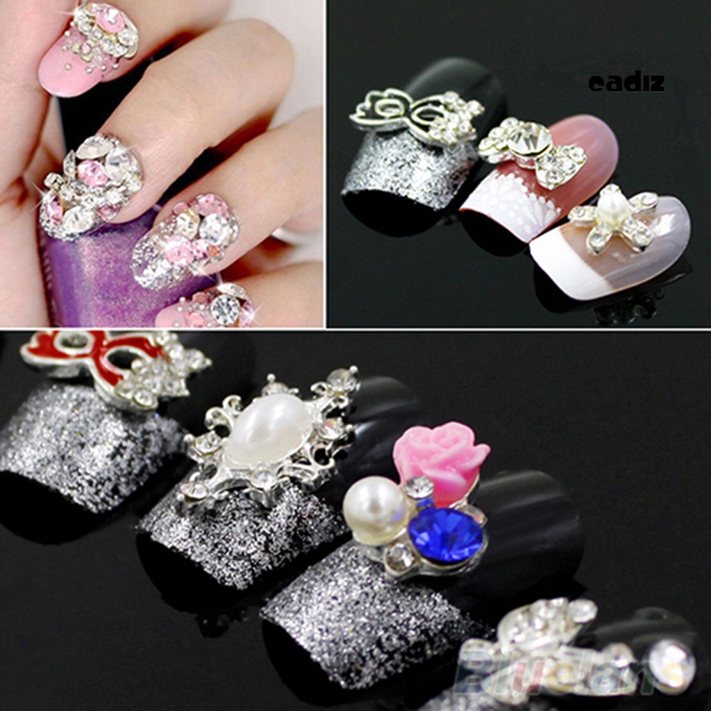 [Hàng mới về] Bộ 10 hạt đá đính trang trí móng tay 3D thời trang sành điệu
