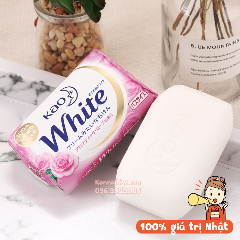 |Hàng Nhật chính hãng| Xà Phòng Tắm Trắng Dưỡng Da Mềm Mịn KAO White Nhật Bản | Xà Bông KAO White - 130g