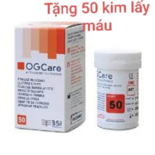 Que thử đường huyết Og care hộp 50 que + tặng 50 kim chích lấy máu