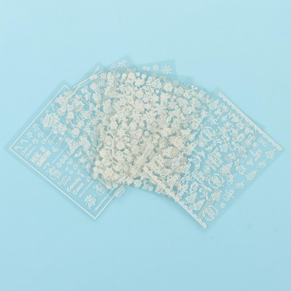 Miếng Dán Trang Trí Móng Tay Dạ Quang DIY Chủ Đề Giáng Sinh