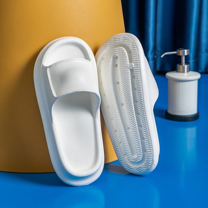 SẴN HÀNG Dép bánh mỳ LEAP nữ, dép nam nữ quai ngang siêu nhẹ- 2 màu đen trắng