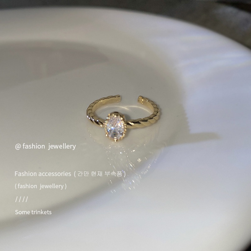 Nhẫn hở đính đá zircon thời trang Hàn Quốc cho nữ