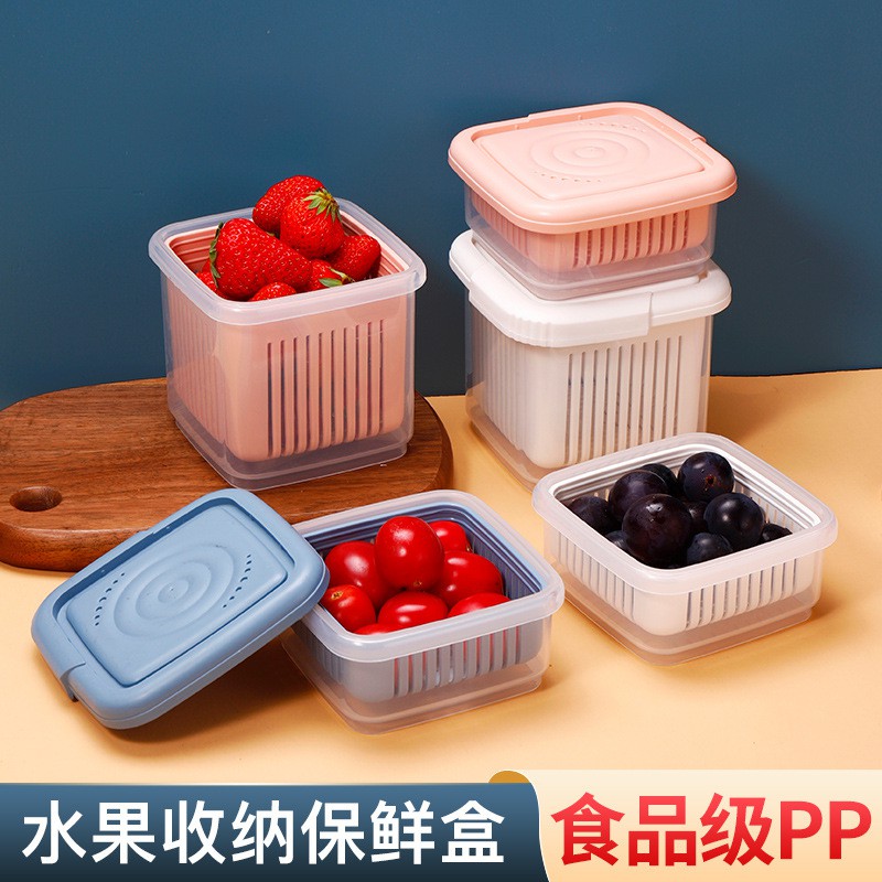 Hộp Nhựa Bảo Quản Thực Phẩm 𝐃𝐀𝐈𝐐𝐔𝐀𝐍𝐆𝐆𝐑𝐎𝐔𝐏 Hộp đựng bảo quản hành lá gừng tỏi ớt để tủ lạnh bằng nhựa cao cấp 2 lớp
