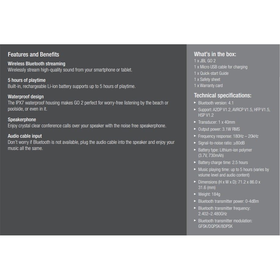 Loa Bluetooth JBL Go 2 GO2 - Chính hãng JBL Việt Nam PGI, tồn kho trôi bảo hành