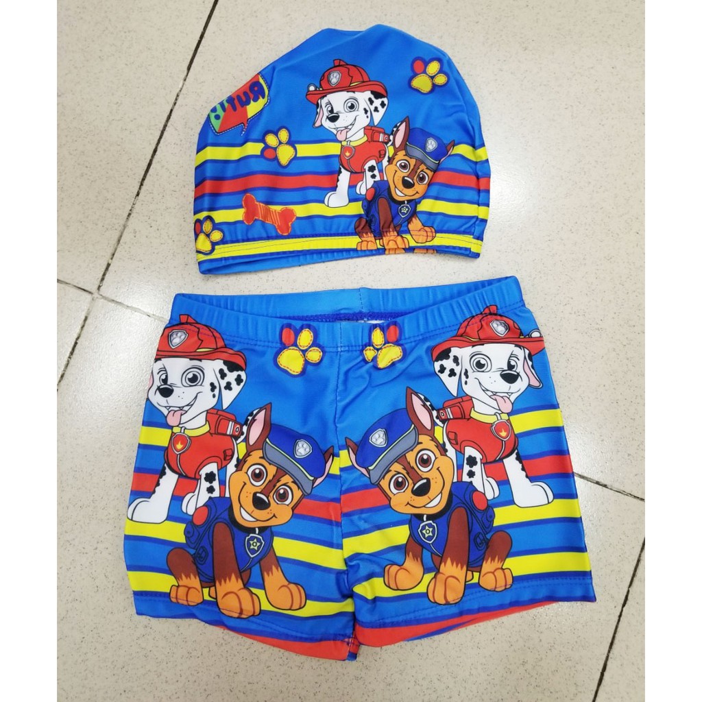 Bộ quần và nón bơi paw patrol chó cứu hộ bé trai