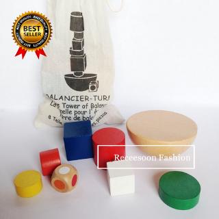 Montessori Toys Wooden Geometric Blocks Kids Balancing Training Game Early Educational Toys Family Game