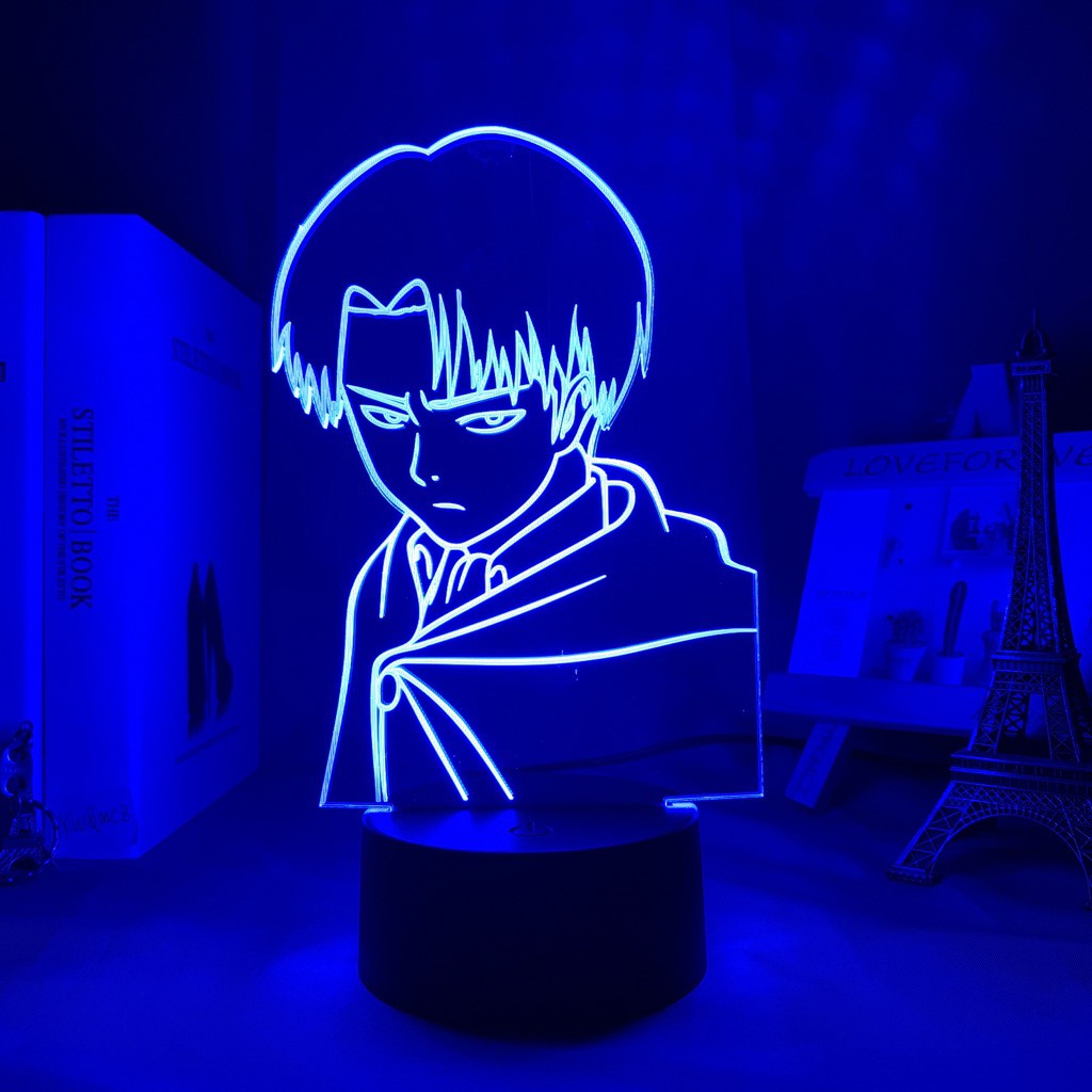 Đèn bàn acrylic hình nhân vật Levi Ackerman trong Attack on Titan để làm đồ trang trí trong nhà rất ok luôn