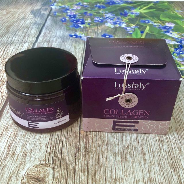 Kem hấp ủ phục hồi siêu mượt tóc cao cấp Lusstaly Vitamin Collagen Grape Essence Complex mask