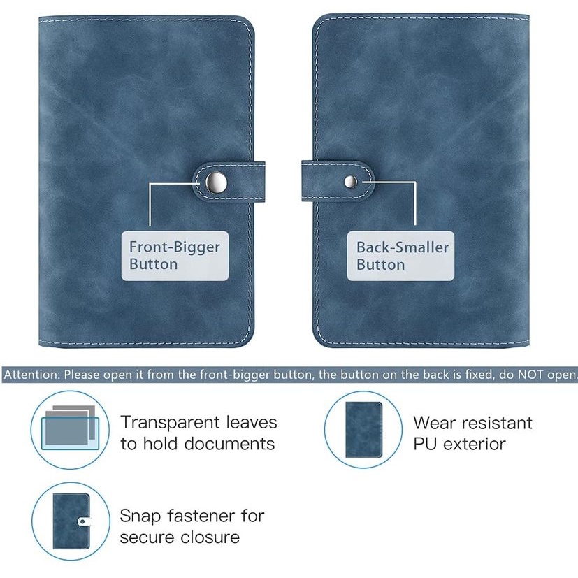 Bìa Da PU Đựng Tiền Tài Liệu Cỡ A6 Có Khóa Kéo Tiện Dụng