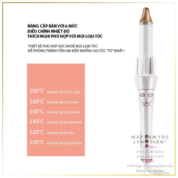 Máy uốn xoăn xoay tự động Vivid&Vogue® Ver 2