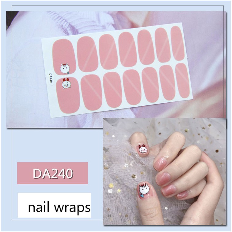 Miếng dán móng tay Nghệ thuật Phong cách Hàn Quốc Stickers Nails Wraps 4
