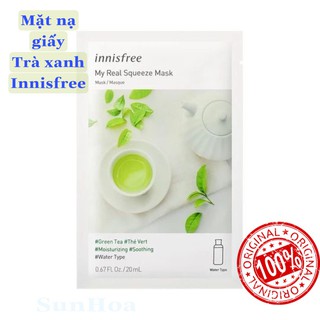 Mặt Nạ Giấy  ☘ Trà Xanh innisfree My Real Squeeze Mask EX Green Tea
