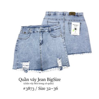 Váy quần jean rách giãn Bigsize