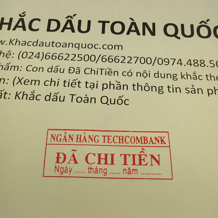 Khắc dấu Đã Chi Tiền có nội dung theo yêu cầu