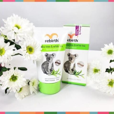 Sữa rửa mặt, gel rửa mặt cho da dầu, tinh chất trà xanh và trà trắng Rebirth - 100ml - Nhập Khẩu Úc, Ngăn Ngừa Mụn