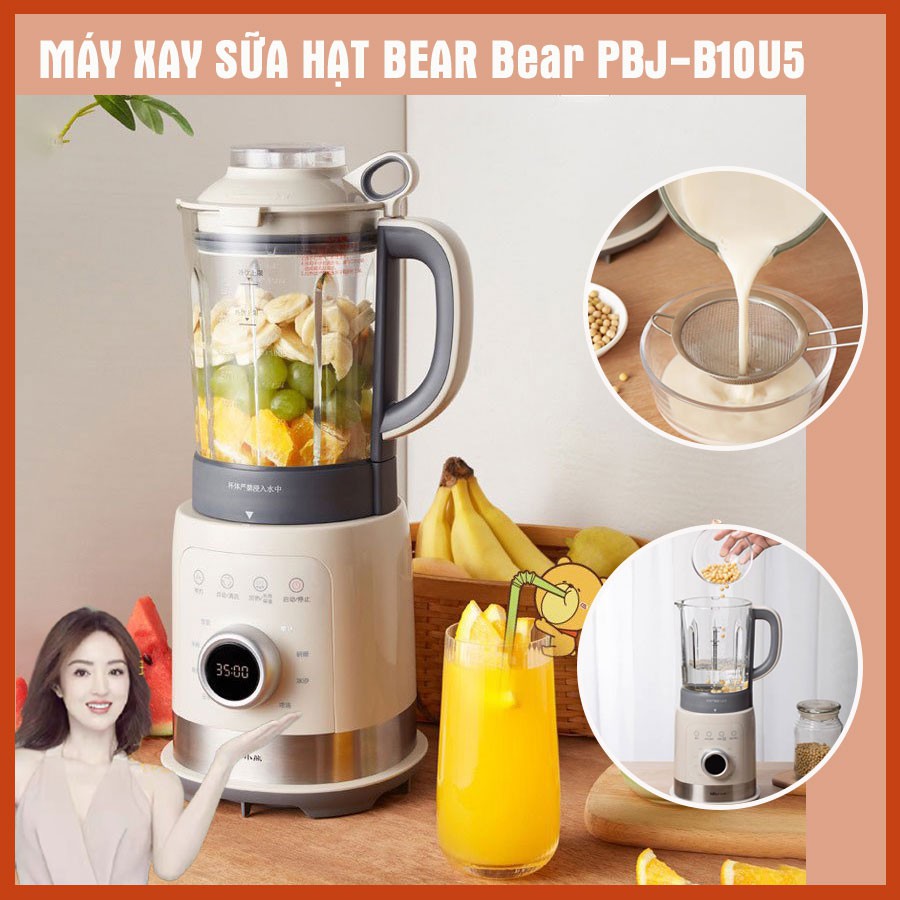 Máy Làm Sữa Hạt Đa Năng  Bear PBJ-B10U5 , Máy Làm Sữa Đậu Nành - Máy Xay Sinh Tố  1,5L- 8 Chế Độ chính hãng BH 1 năm