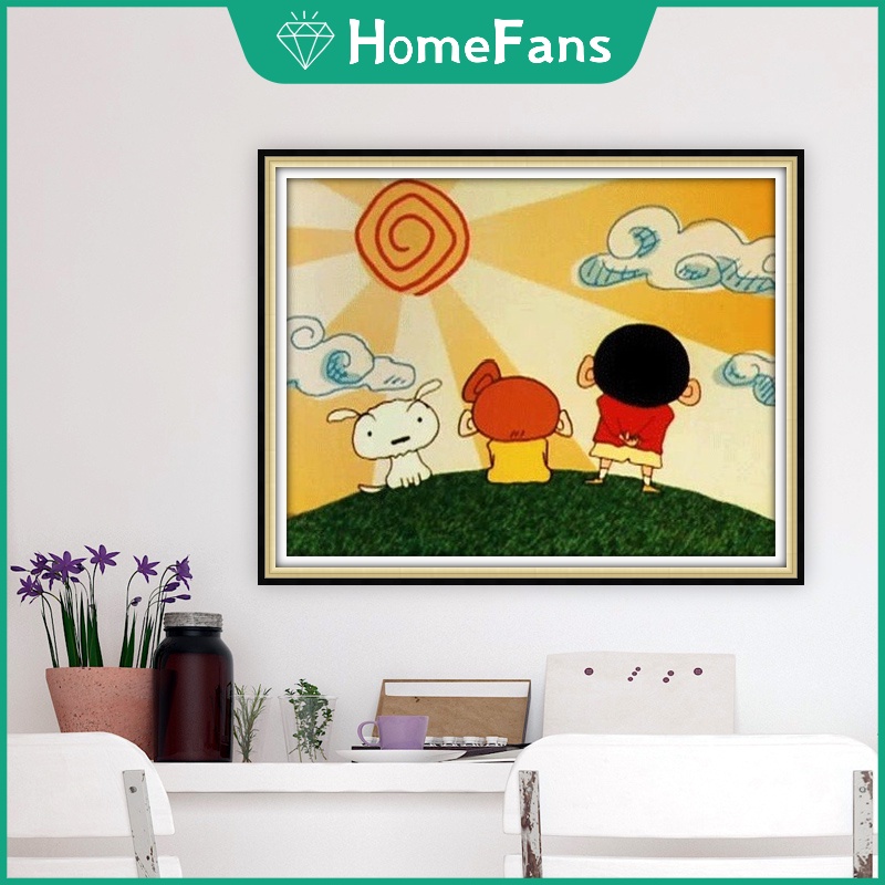 Bộ Tranh Đính Đá 5D Tự Làm Hình Cậu Bé Bút Chì Shin-Chan 40x30cm / 50x40cm