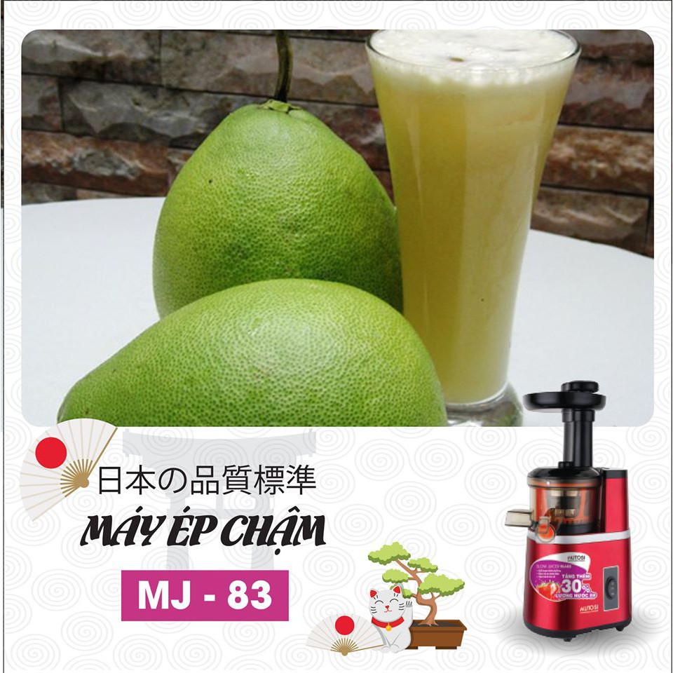 Máy ép chậm Mutosi MJ-83 -Máy ép trái cây, rau củ, hoa quả - Giữ nguyên dỡng chất,  tăng 30% lượng nước, êm ái không ồn