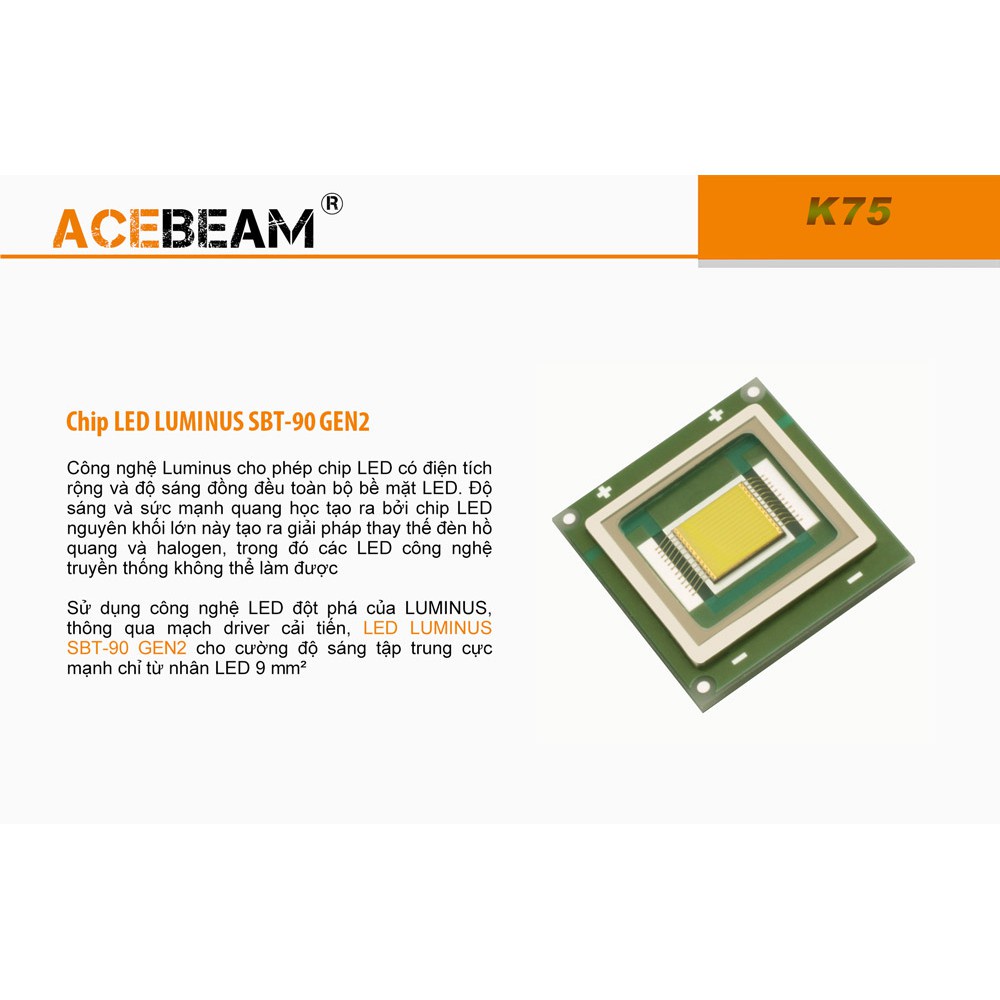 Đèn pin siêu sáng chiếu xa ACEBEAM K75 sáng 6500lm chiếu xa 2500m kèm 4 pin 18650 3100mAh và sạc C4S  Đèn &amp; Đèn Pin