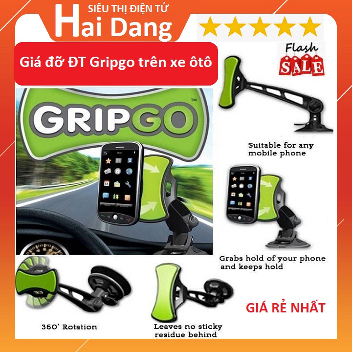 Giá đỡ điện thoại/ Kẹp điện thoại trên xe ô tô Gripgo, Giá Tốt Nhất