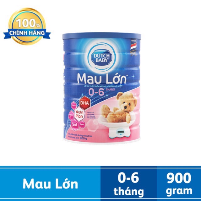 Sữa bột DUTCH LADY thường Từ 0 đến 6 tuổi (date mới) lon 900g