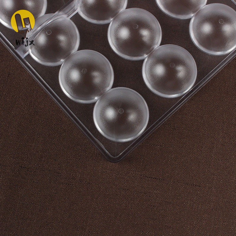 Khuôn làm socola DIY hình nửa quả bóng 24 ngăn bằng nhựa cứng trong suốt