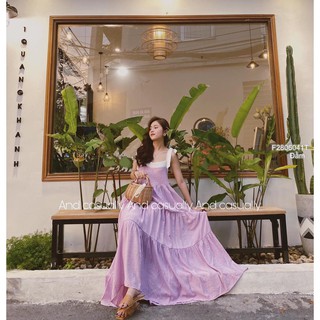 Đầm maxi đũi 2 dây cột nơ cực xinh!
