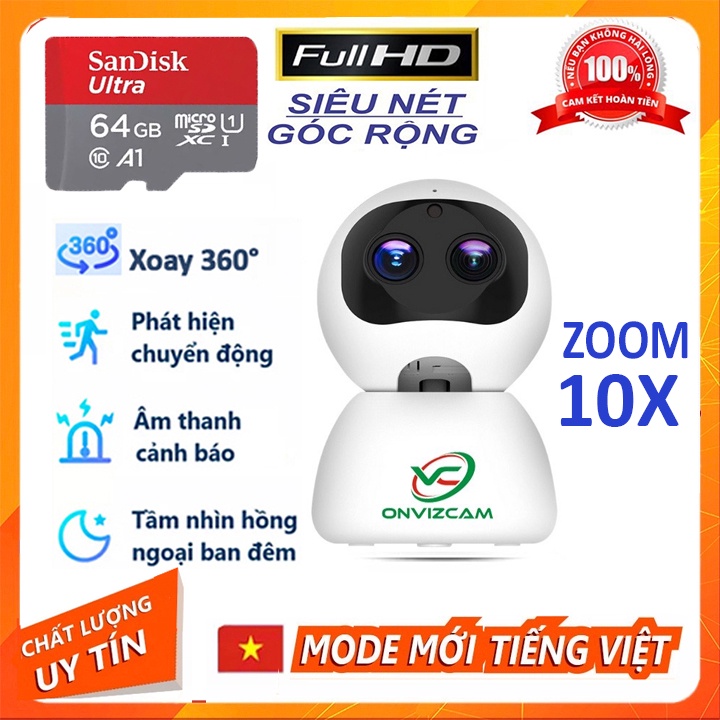 Camera ONVIZCAM RB20 Wifi Xoay 360 Độ Khả Năng Zoom 10x Full HD 2.0Mpx Đàm Thoại 2 Chiều