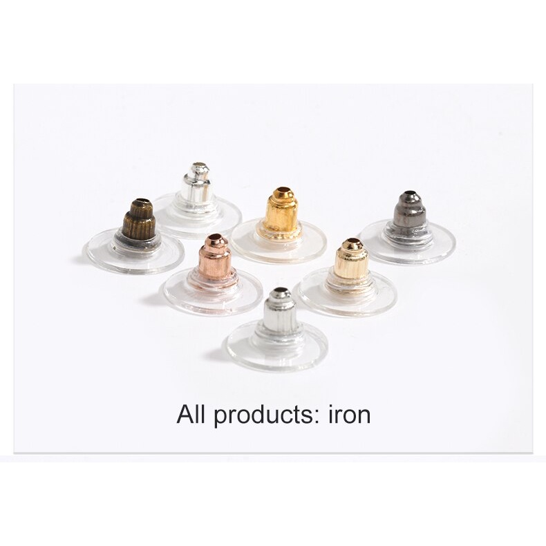 Set 100 / 200 / 300 Móc Làm Khuyên Tai 11x6MM Bằng Silicon Cao Su Diy