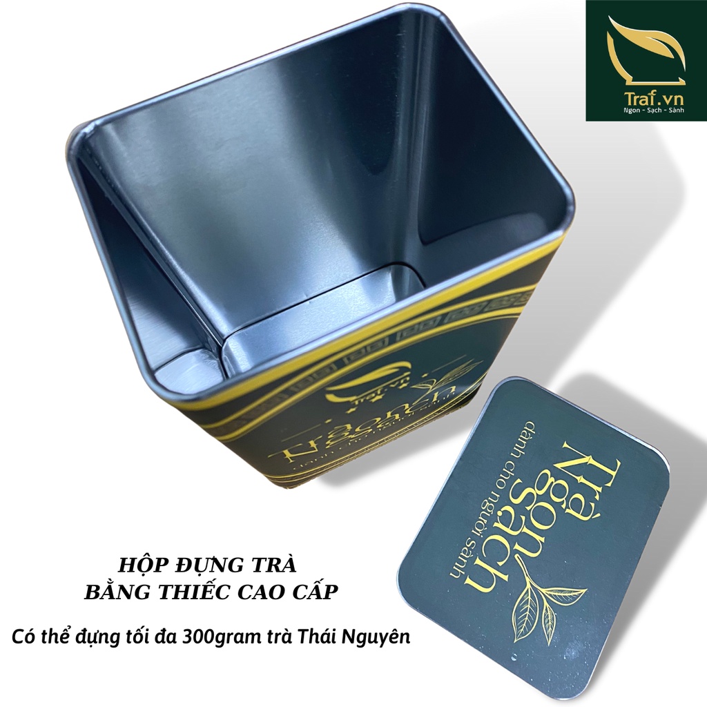Hộp Đựng Trà Xanh Thái Nguyên Thương Hiệu Traf Vina, Hũ Đựng Trà Bằng Thiếc 200G