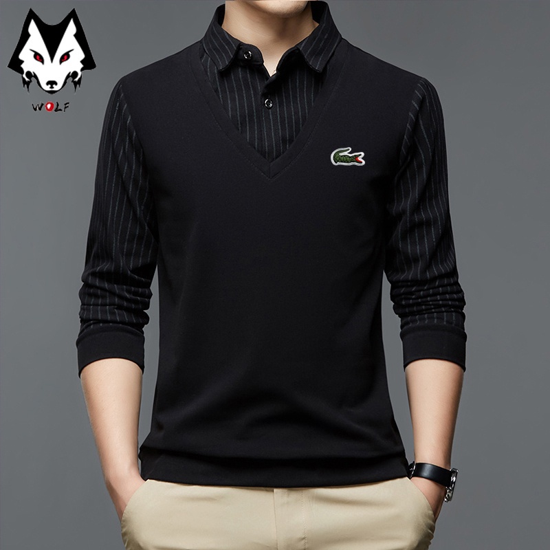 Áo polo Cotton Dài Tay Thời Trang Công Sở Cho Nam 5 Màu Lựa Chọn