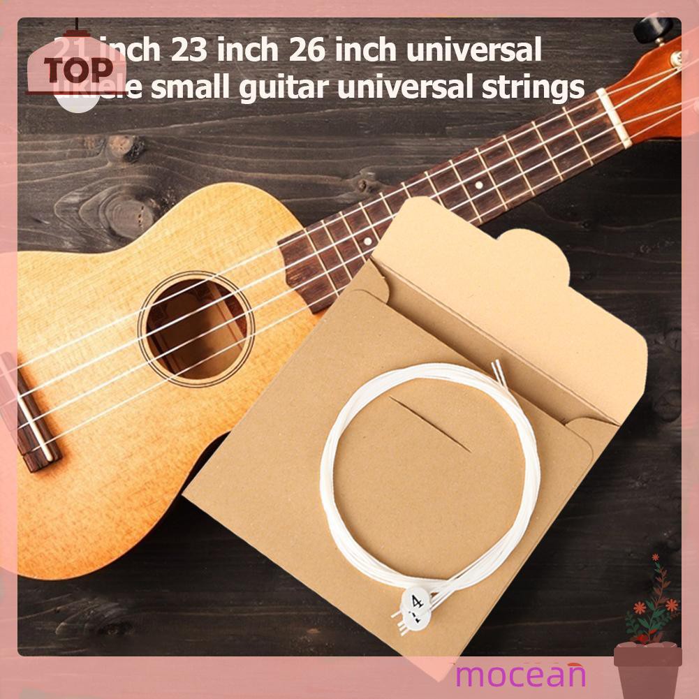 4pcs/set Ukulele Strings Replacement Part for 21 23 26 inch Ukulele White
