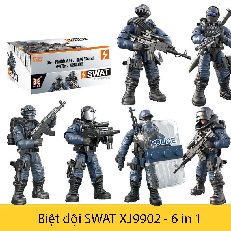 Bộ đồ chơi lắp ráp 6 chú lính biệt đội SWAT mới nhất 2021