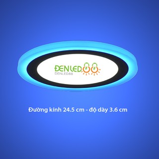 Đèn led nổi ốp trần 24w tròn 2 màu 3 chế độ