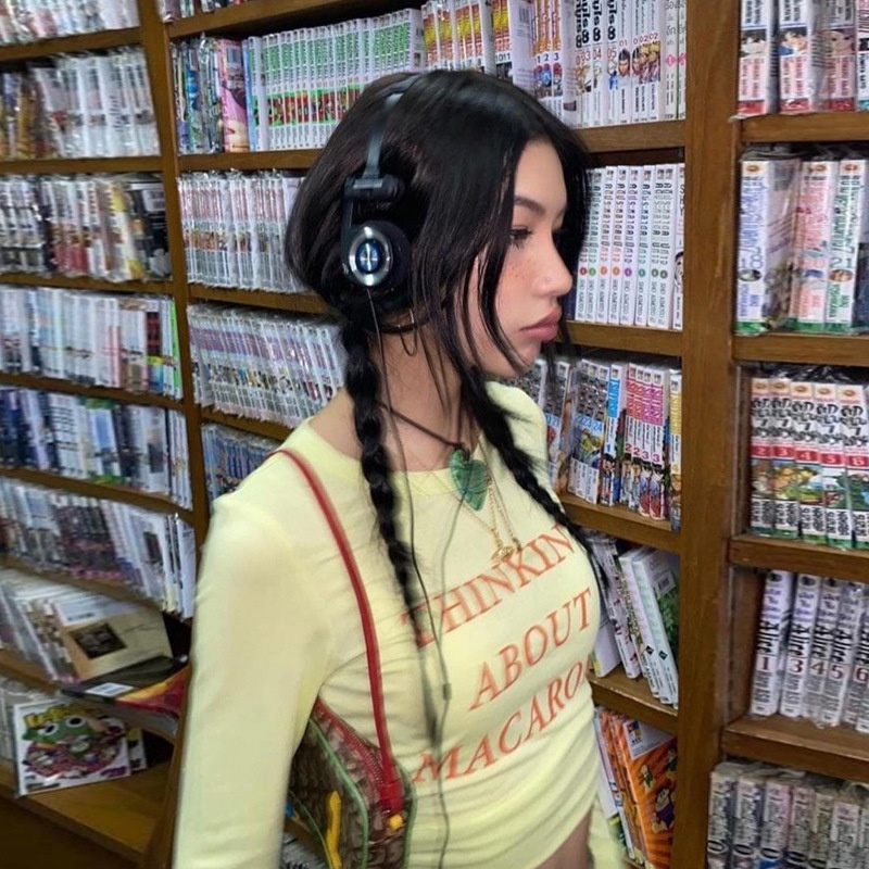 Áo Thun Tay Dài Cổ Tròn In Chữ Phong Cách Đường Phố Cá Tính Cho Nữ