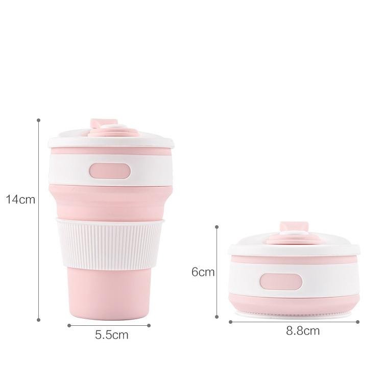 Bình nước gấp gọn thông minh bình nước dạng ly cà phê nhựa dẻo Silicone 350ml Telescoping Phặn Phặn