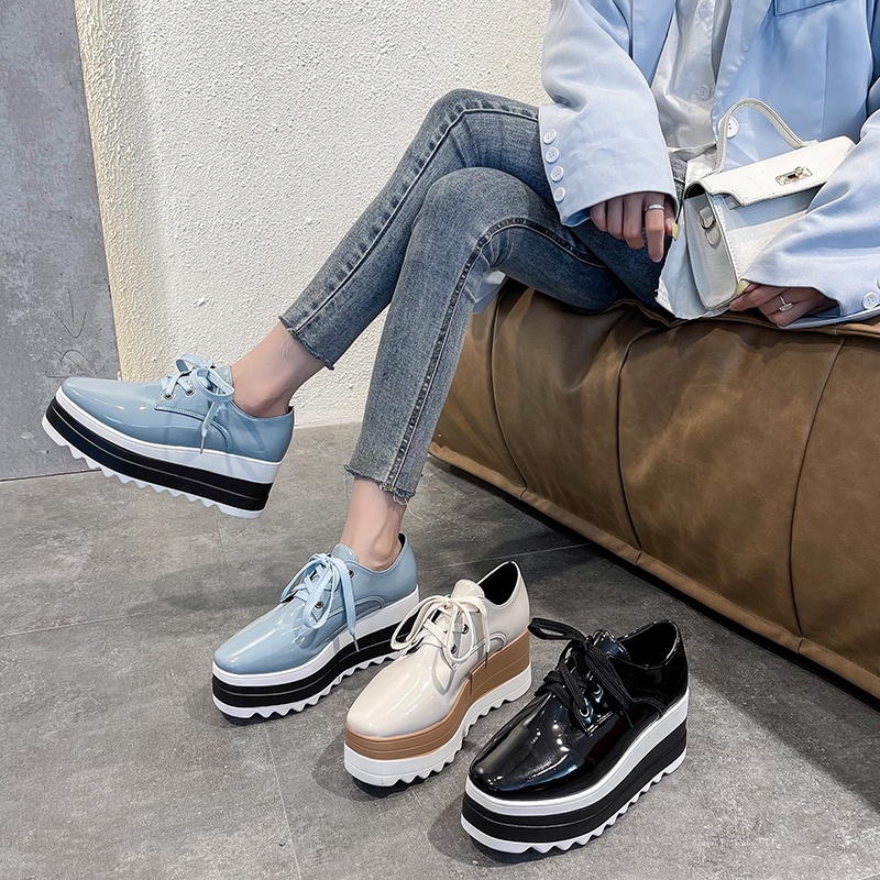 Giày Lười Da Xinh Xắn Thời Trang Dành Cho Nữ 2.76 Inch Size 35-42