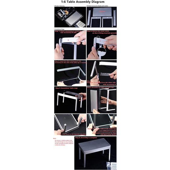 Mô hình bàn tỉ lệ 1/6 phù hợp action figure, doll, búp bê cao 30cm