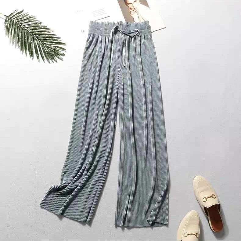Quần Dài Nữ Lưng Cao Ống Rộng Bằng Vải Chiffon M L Xl | BigBuy360 - bigbuy360.vn