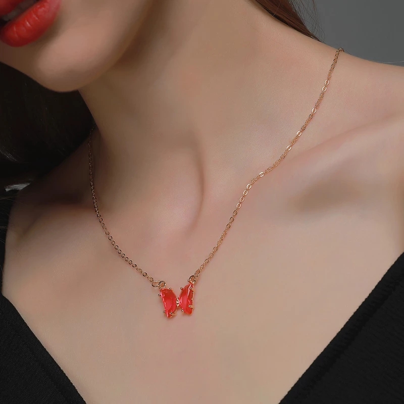 vòng cổ Hợp Kim Hình Bướm Đính Đá Xinh Xắn Cho Nữ